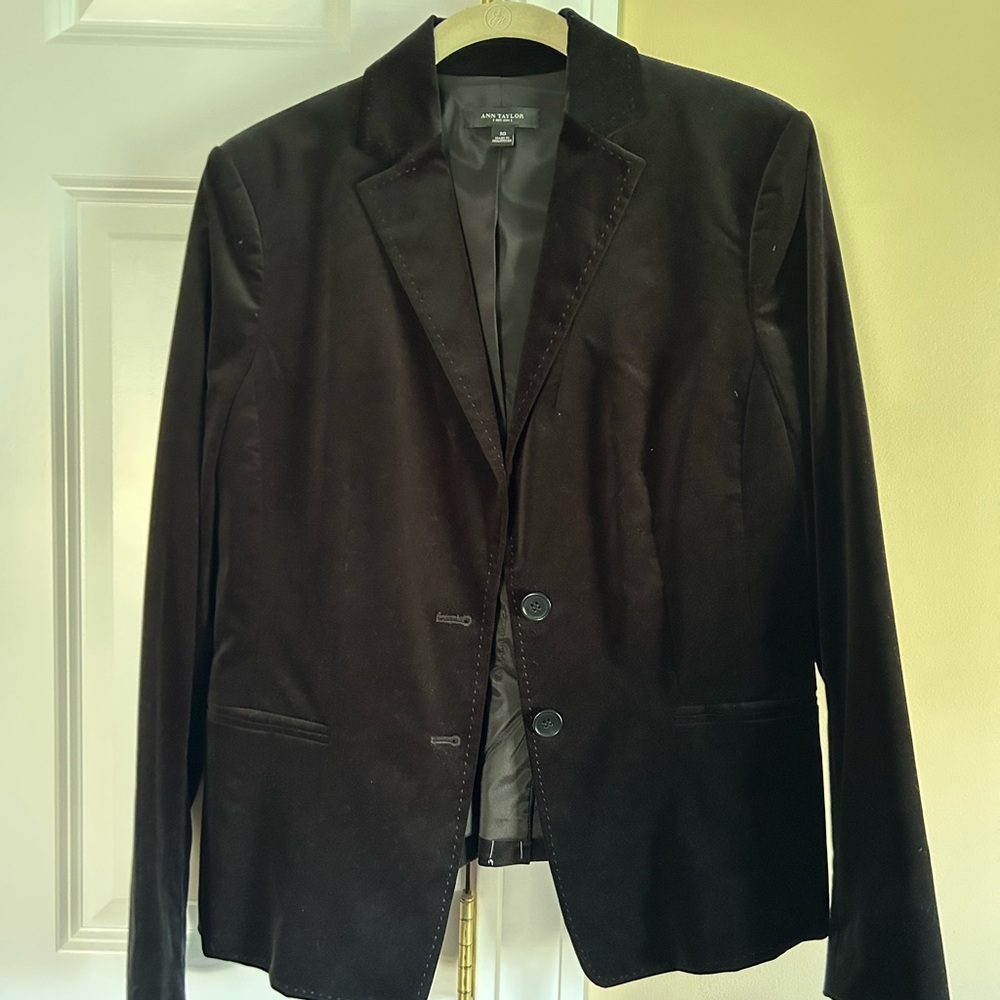 Ann Taylor Black Velvet Blazer